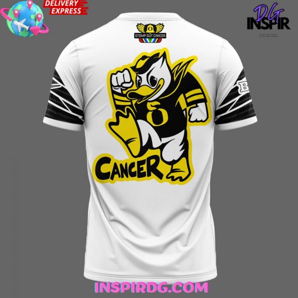 Oregon Ducks Stomp Out Cancer 2024 White T-Shirt