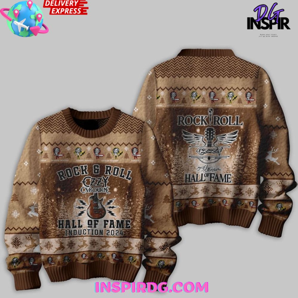 Ozzy Osbourne Hall of Fame Induction 2024 Ugly Sweater Ozzy Osbourne Hall of Fame Induction 2024 Ugly Sweater