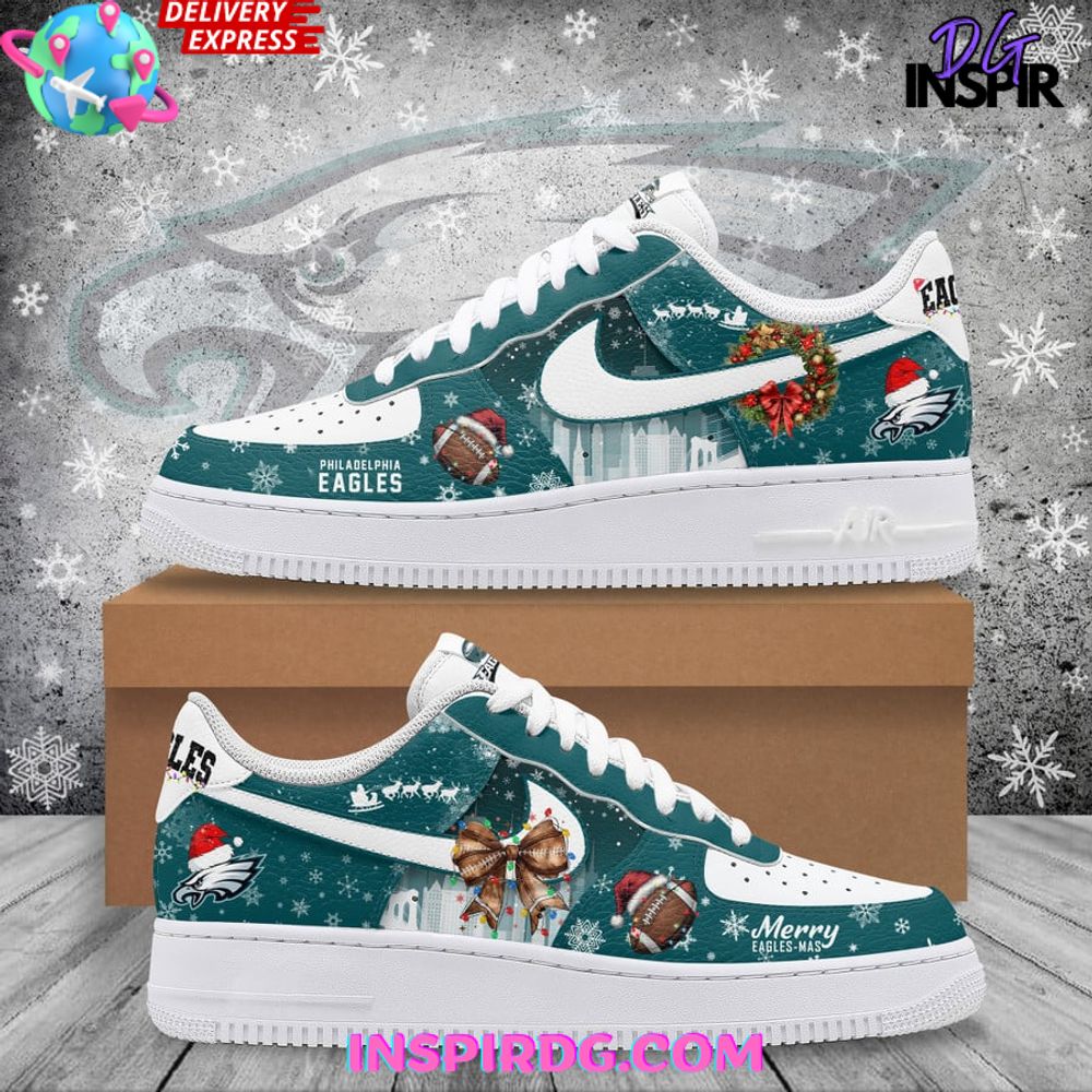 Philadelphia Eagles Merry Christmas Nike Air Force 1 Philadelphia Eagles Merry Christmas Nike Air Force 1