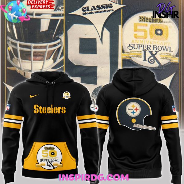 Pittsburgh Steelers 50th Anniversary Super Bowl IX Hoodie