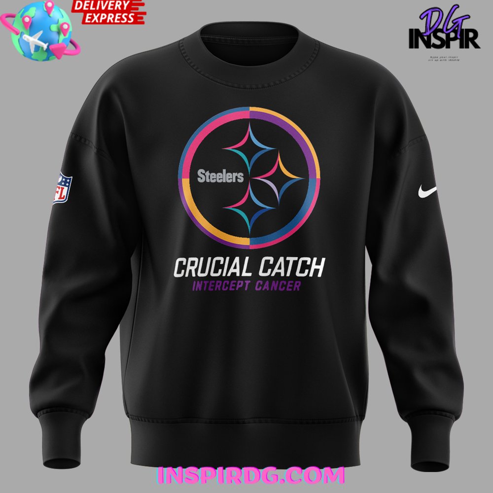Pittsburgh Steelers Crucial Catch Intercept Cancer 2024 Sweatshirt Pittsburgh Steelers Crucial Catch Intercept Cancer 2024 Sweatshirt