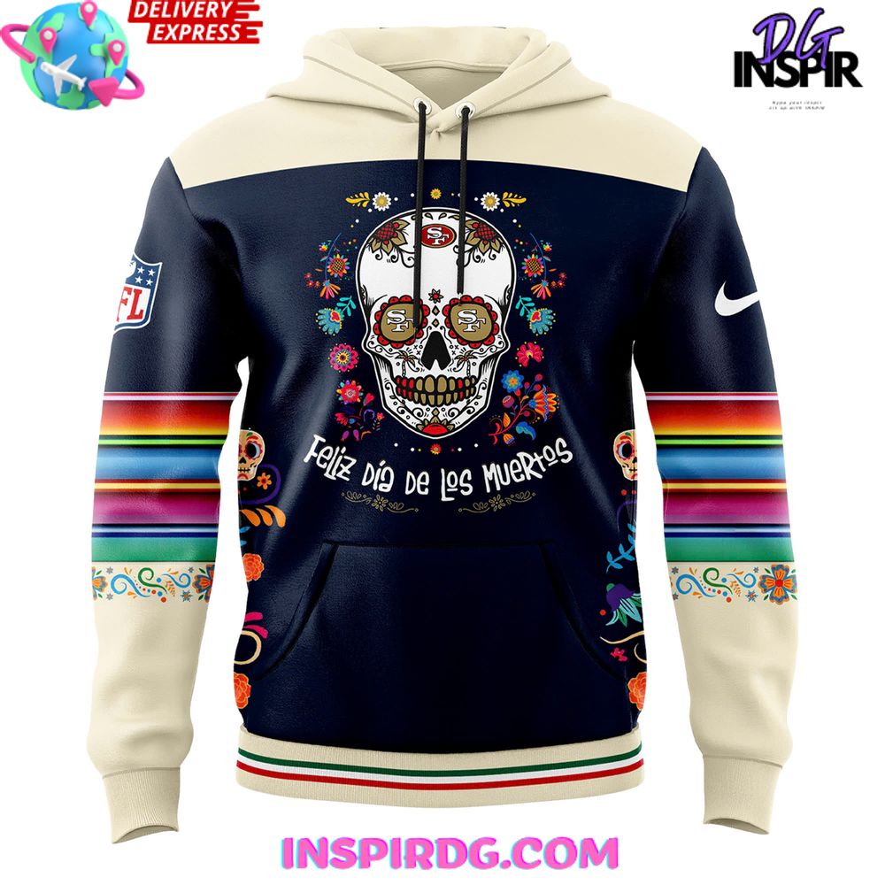 SF San Francisco outlet Sugar Skull Hoodie Mexican Art Dia De Los Sweatshirt Pullover