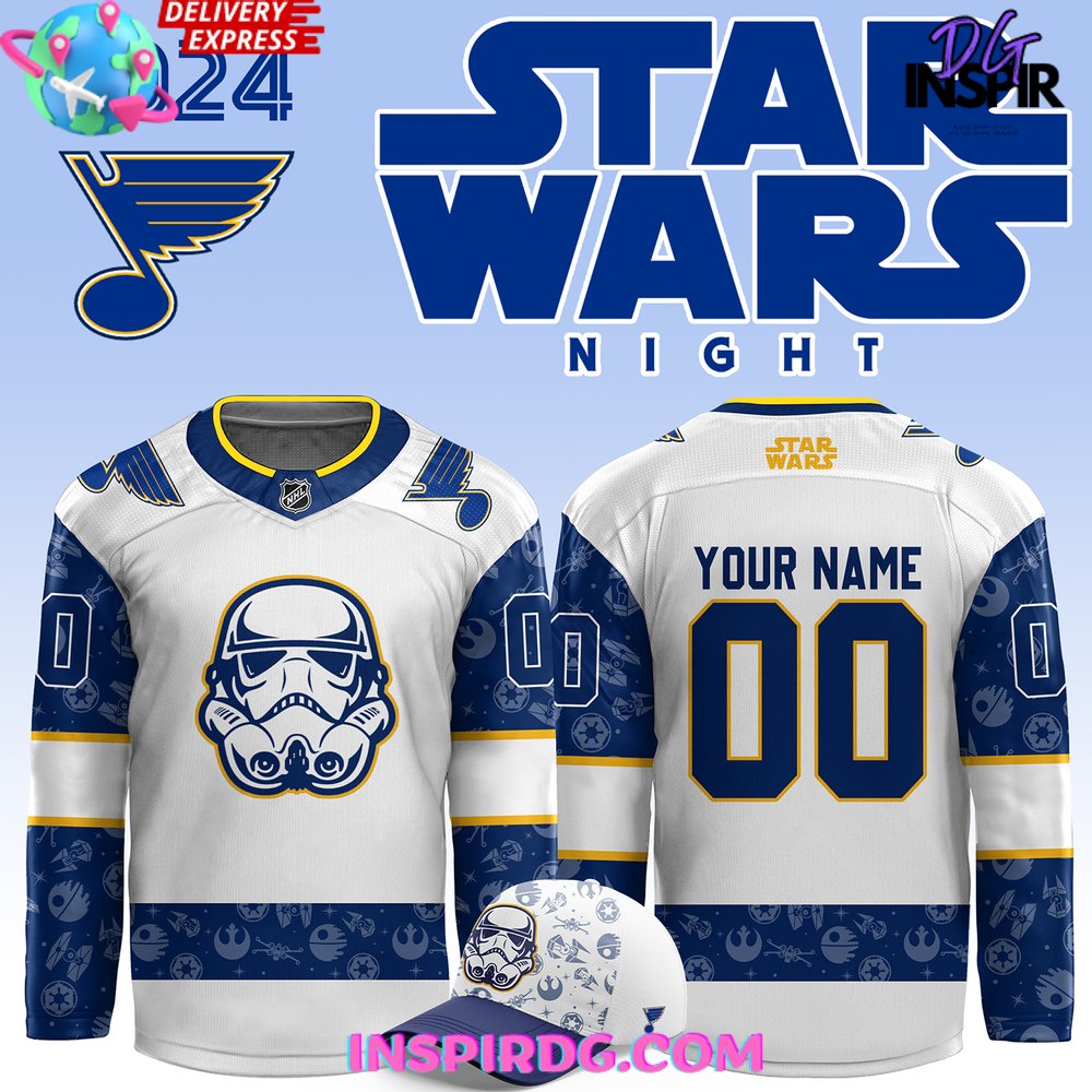 St. Louis Blues x Star Wars Night 2024 Custom Hockey Jersey InspirDG