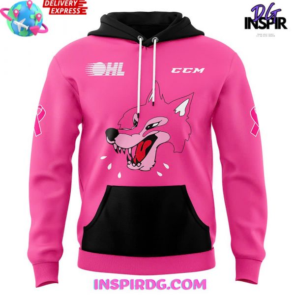 Sudbury Wolves Pink in the Rink Night 2024 Hoodie