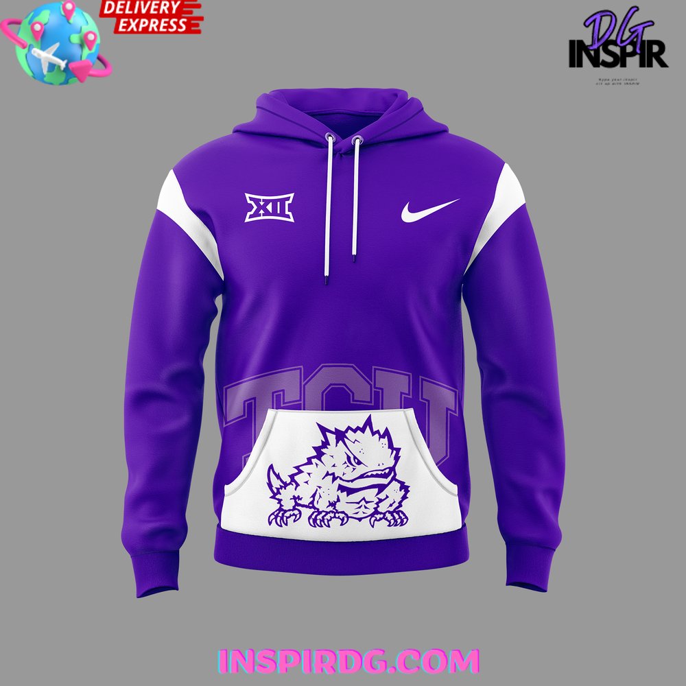 Nike TCU buy Horned Frogs Purple Pullover Hoodie Sweatshirt AR3415-566 Men Sz XL NWT