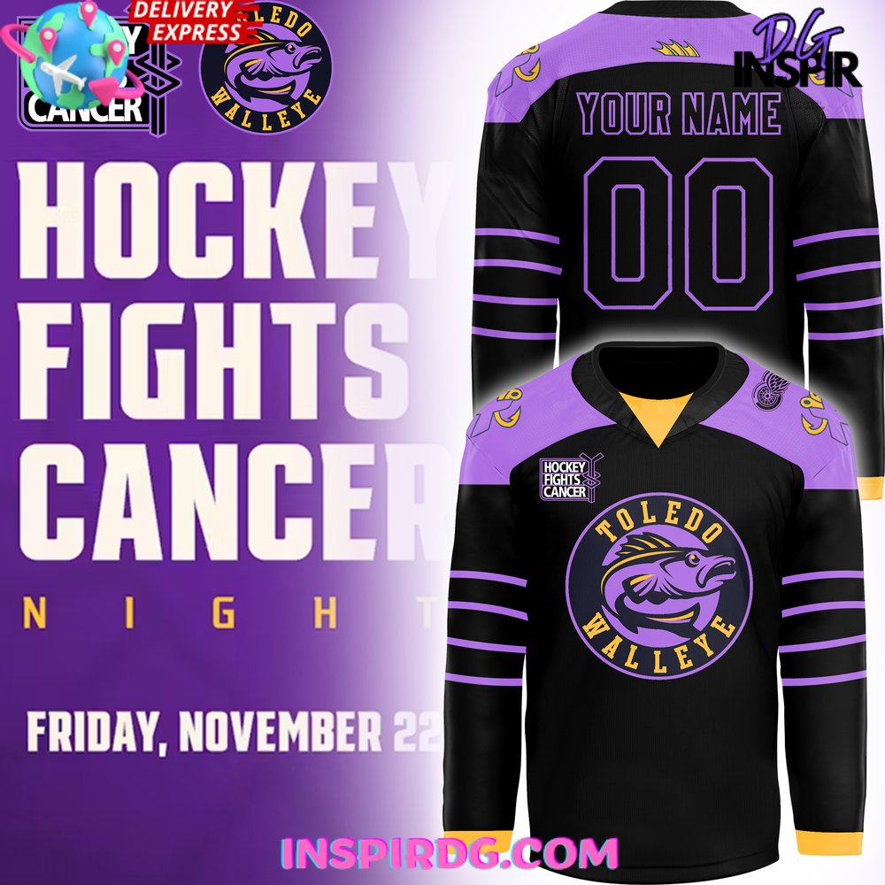 Toledo Walleye x Hockey Fight Cancer Night 2024 Hockey Jersey
