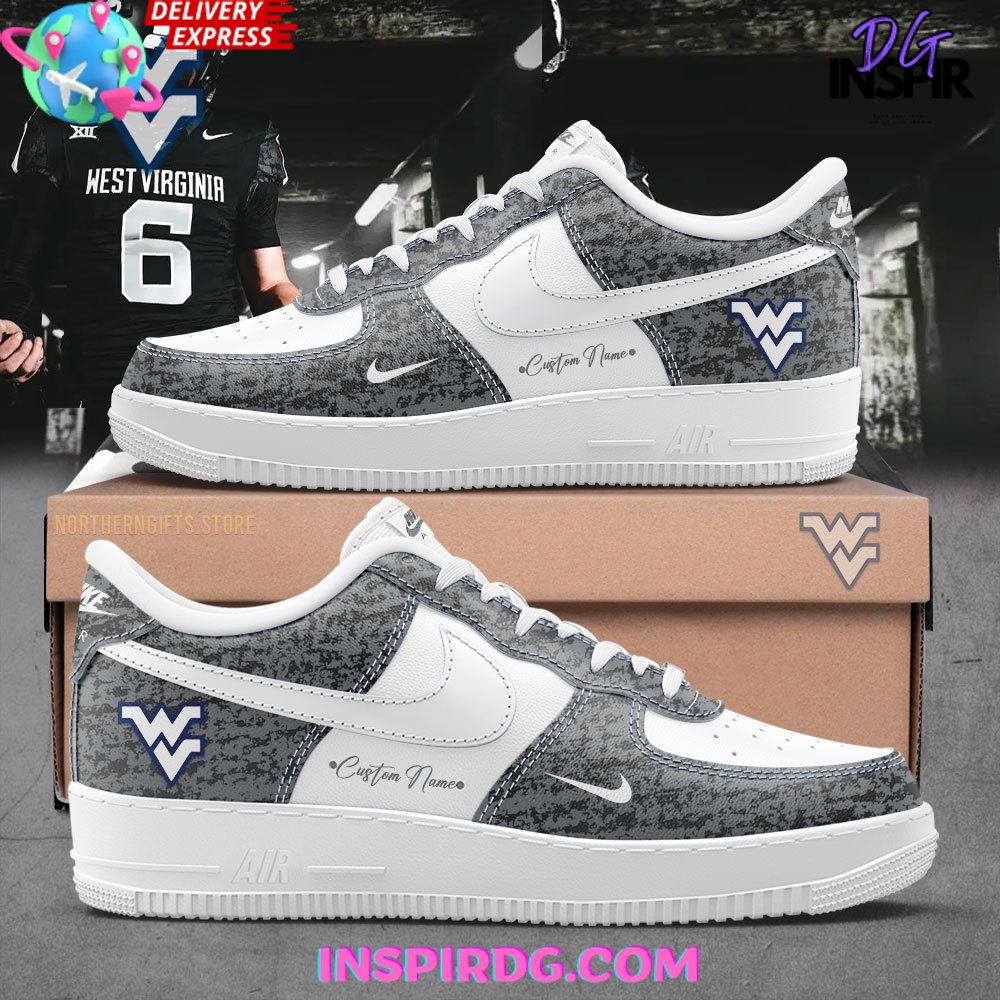 West Virginia Mountaineers Custom Gray Nike Air Force 1 West Virginia Mountaineers Custom Gray Nike Air Force 1