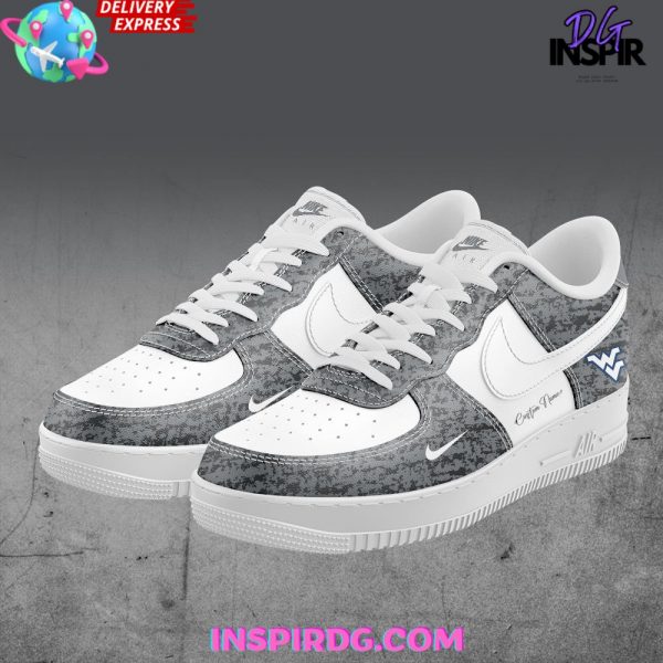 West Virginia Mountaineers Custom Gray Nike Air Force 1
