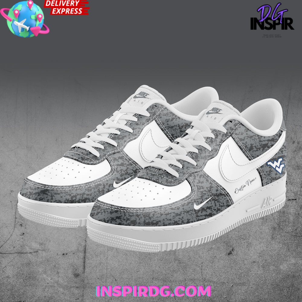 West Virginia Mountaineers Custom Gray Nike Air Force 1 West Virginia Mountaineers Custom Gray Nike Air Force 1