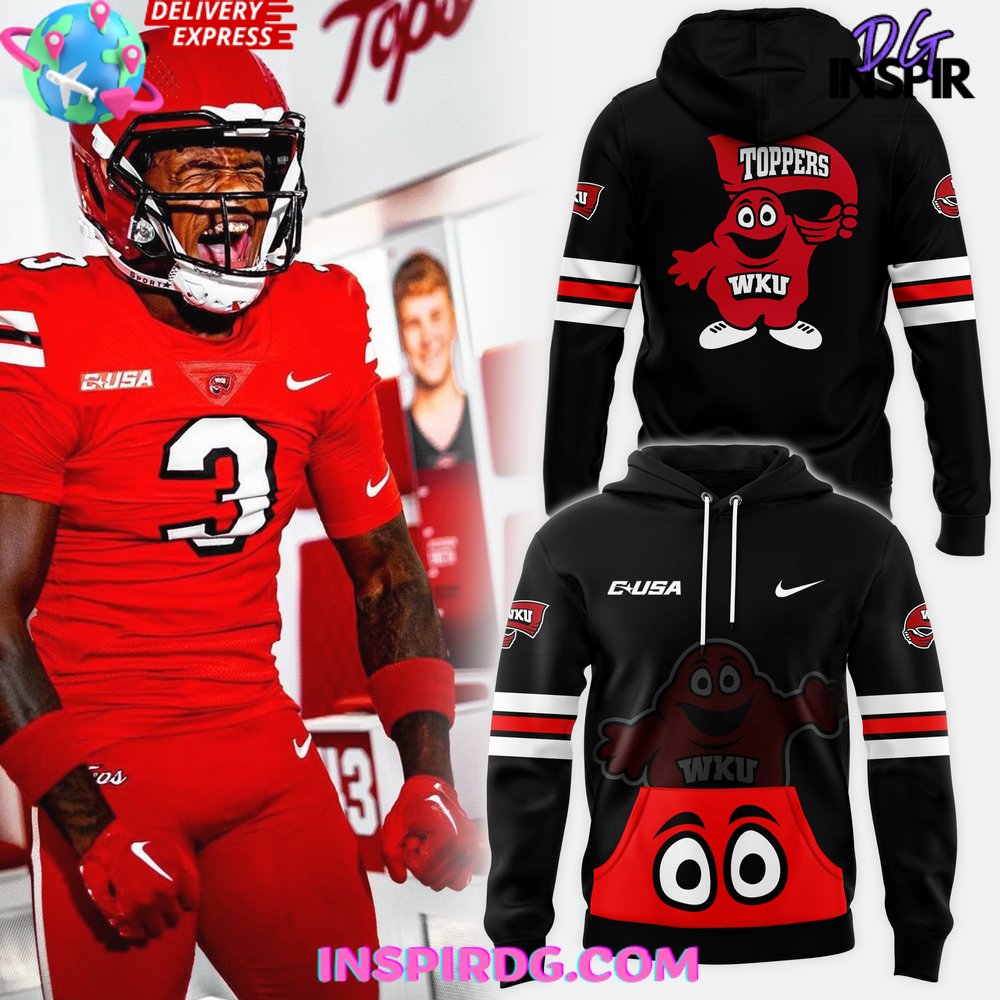 Western Kentucky Hilltoppers Football 2024 Black Hoodie InspirDG