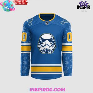 St. Louis Blues x Star Wars Night 2024 Custom Blue Hockey Jersey