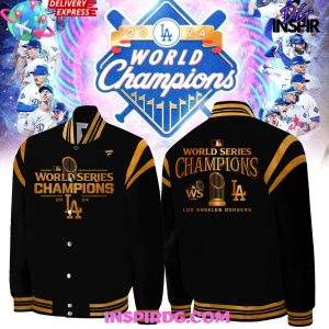 Los Angeles Dodgers World Series Champions 2024 Black Baseball Jacket