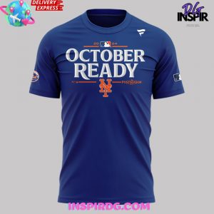 New York Mets October Ready OMG 2024 Blue TShirt