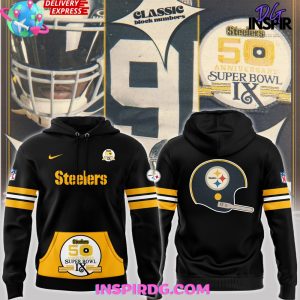 Pittsburgh Steelers 50th Anniversary Super Bowl IX Hoodie