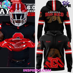 Cornell Big Red Bear Through C Layered Twill Hoodie