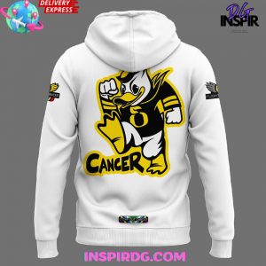 Oregon Ducks Stomp Out Cancer 2024 White Zip Hoodie