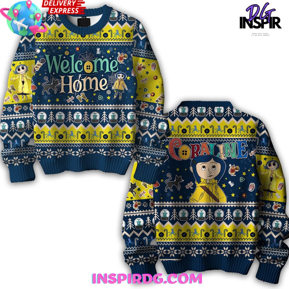 Coraline Welcome Home Christmas Ugly Special Sweater Coraline Welcome Home Christmas Ugly Special Sweater