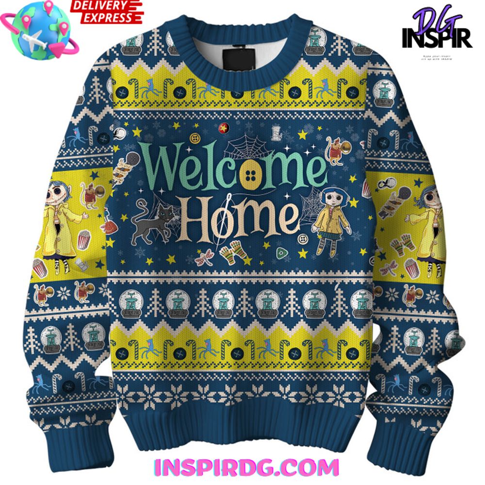 Coraline Welcome Home Christmas Ugly Special Sweater Coraline Welcome Home Christmas Ugly Special Sweater