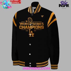 Los Angeles Dodgers World Series Champions 2024 Black Baseball Jacket