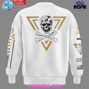 Navy Midshipmen Fear The Bones Special White Sweatshirt