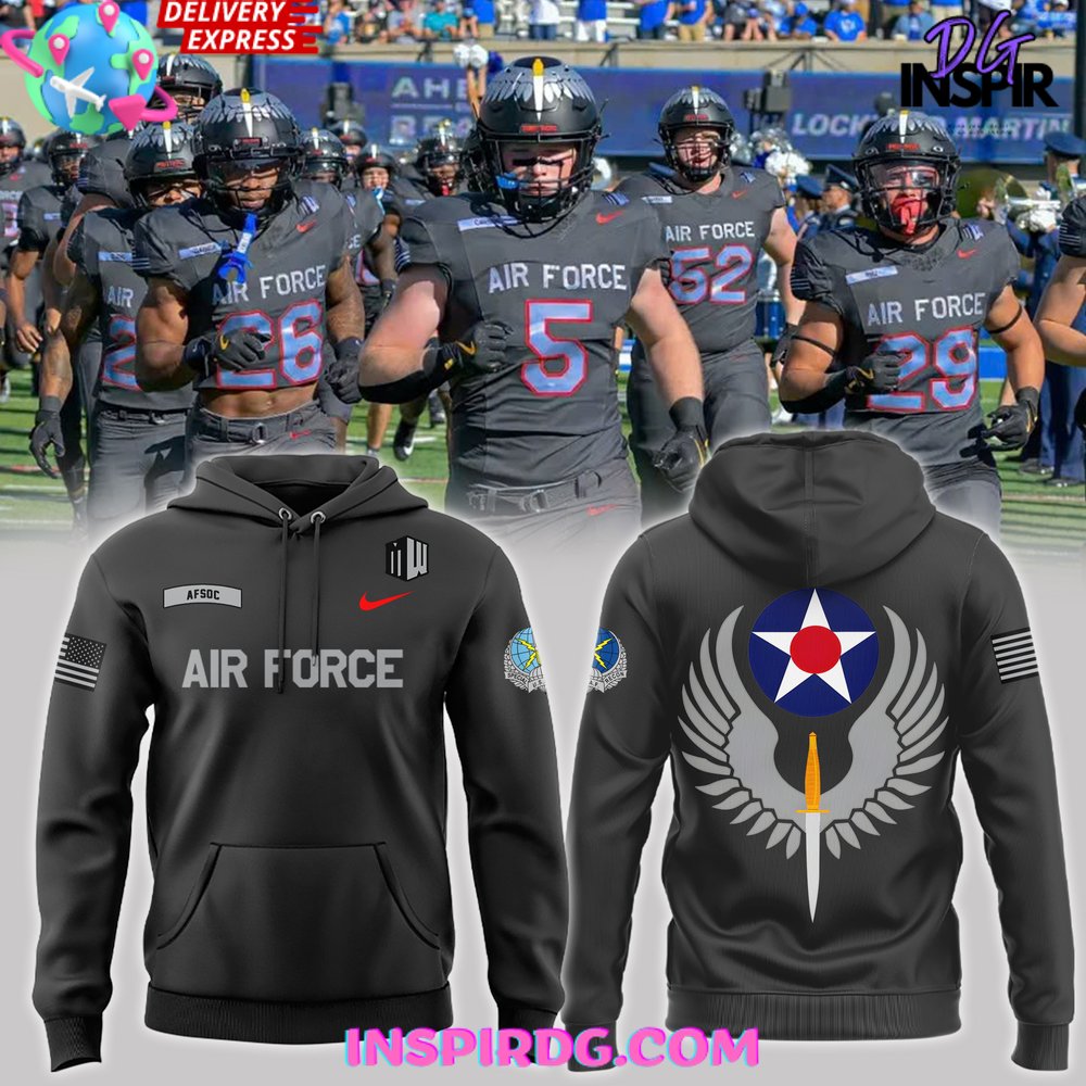 Air Force Falcons Football 2024 Gray Hoodie InspirDG