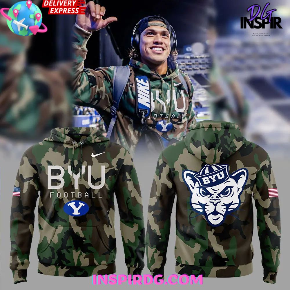 BYU Cougars Football Camo Nike Edition Hoodie InspirDG