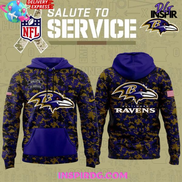Baltimore Ravens Salute to Service 2024 Camo Hoodie