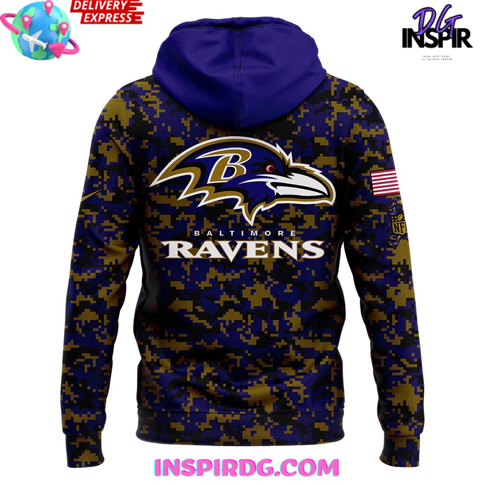 Baltimore Ravens Salute to Service 2024 Camo Hoodie - InspirDG