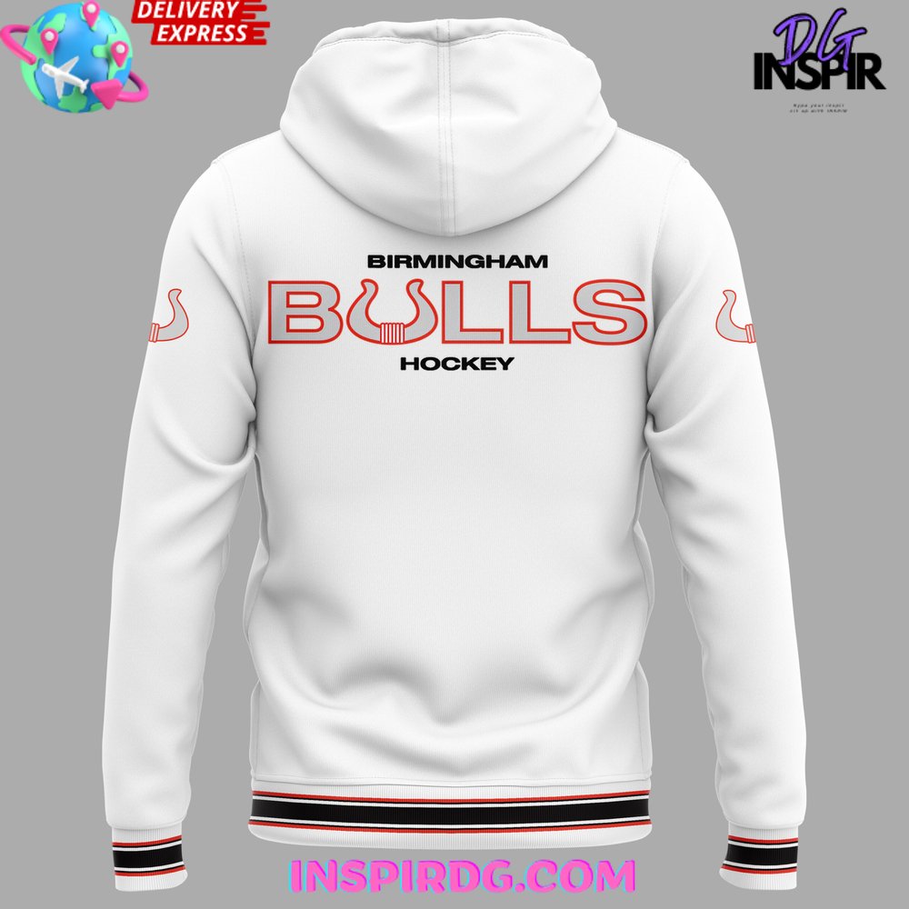 Birmingham Bulls Hockey Special White Hoodie Birmingham Bulls Hockey Special White Hoodie