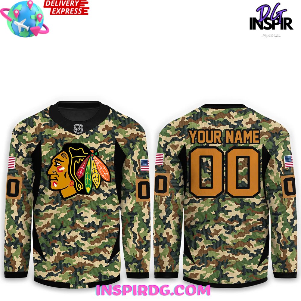 Blackhawks military jersey online