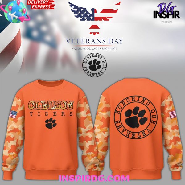 Clemson Tigers Veterans Day Special Orange Hoodie