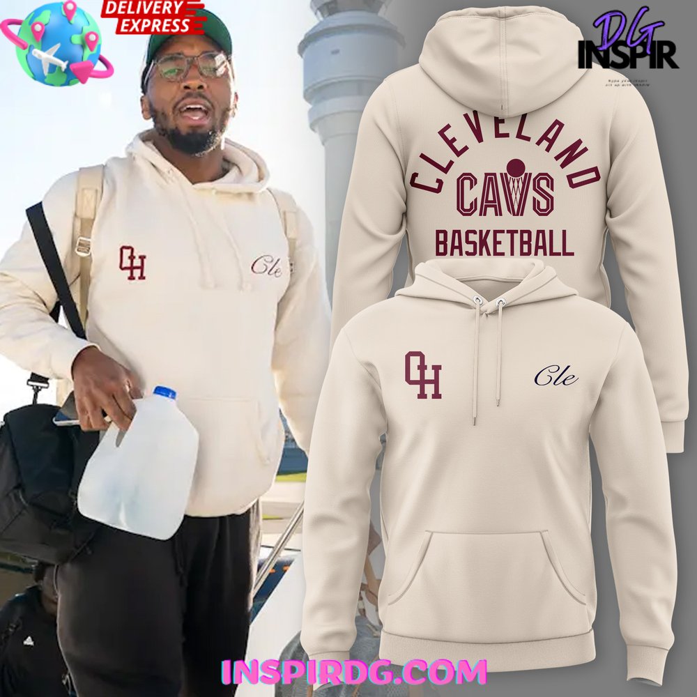 Cleveland Cavaliers Basketball 2024 Cream Hoodie InspirDG