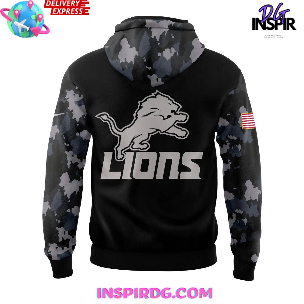 Detroit Lions Salute To Service Special Black Hoodie InspirDG