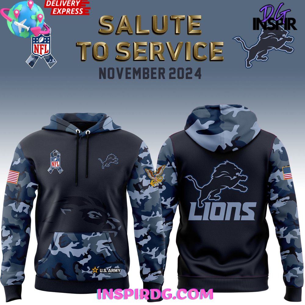 Detroit lions military hoodie online