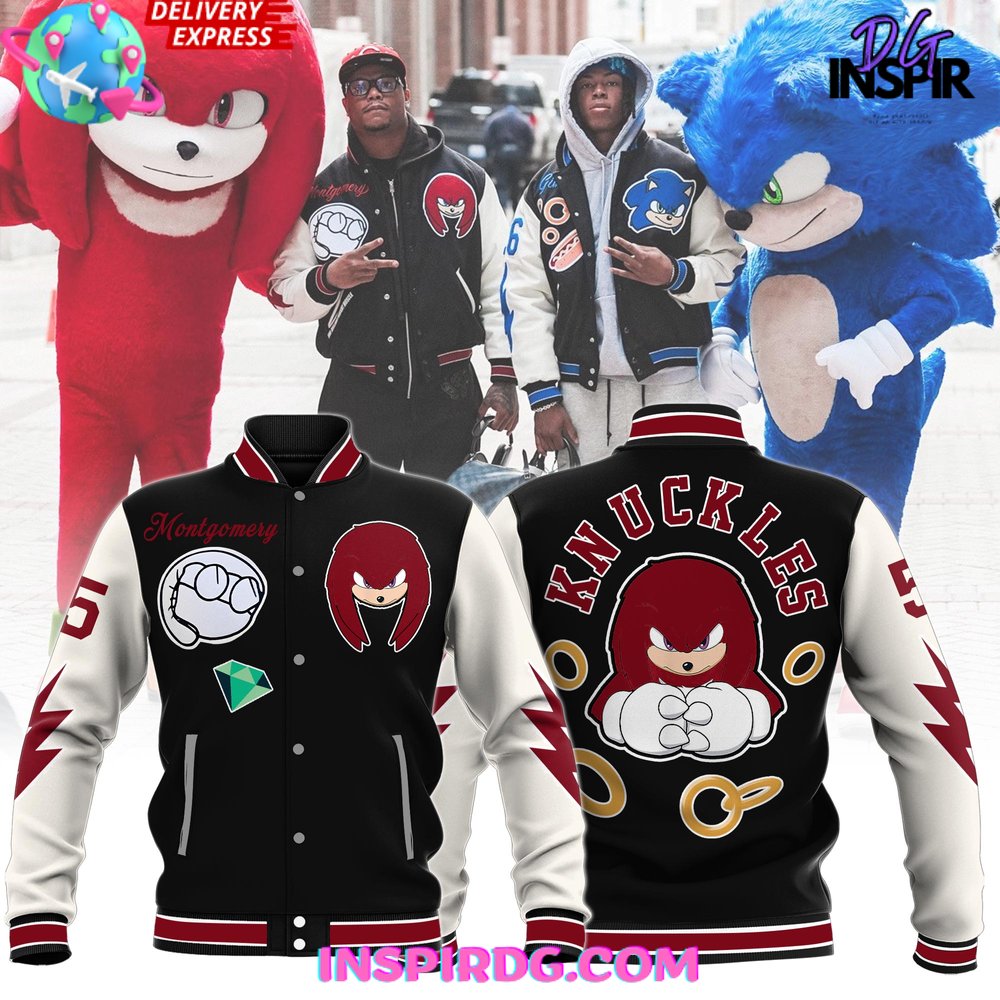Detroit Lions x Sonic and Knuckles 2024 Varsity Jacket Knuckles InspirDG