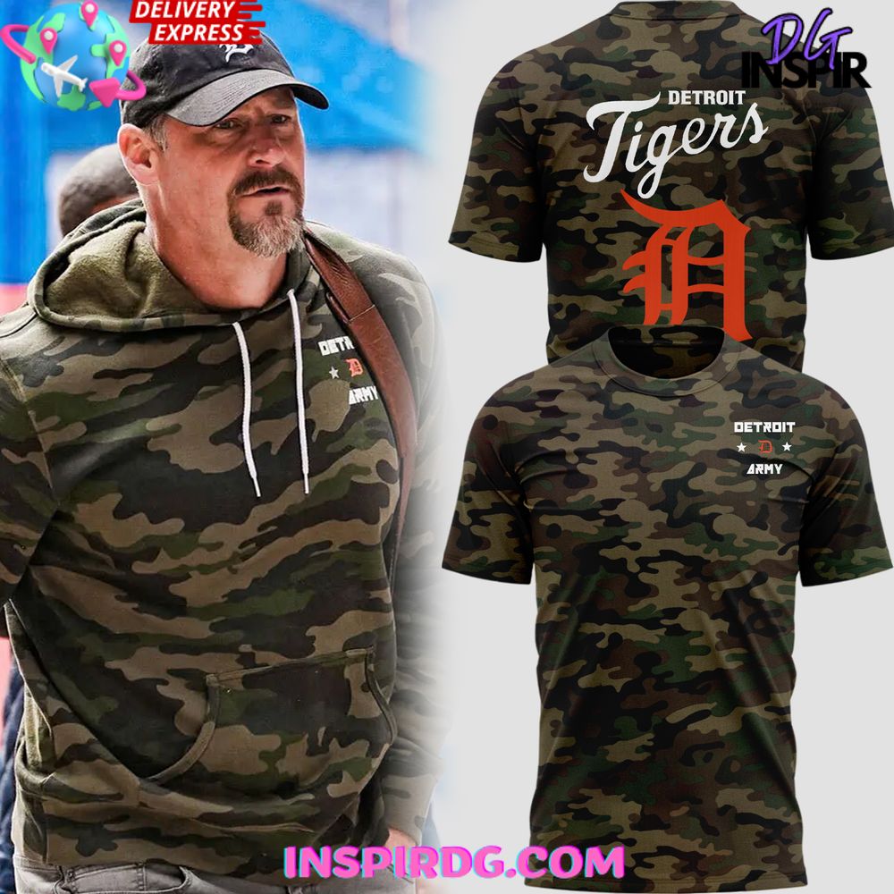 Detroit Tigers Salute to Service Army T Shirt InspirDG