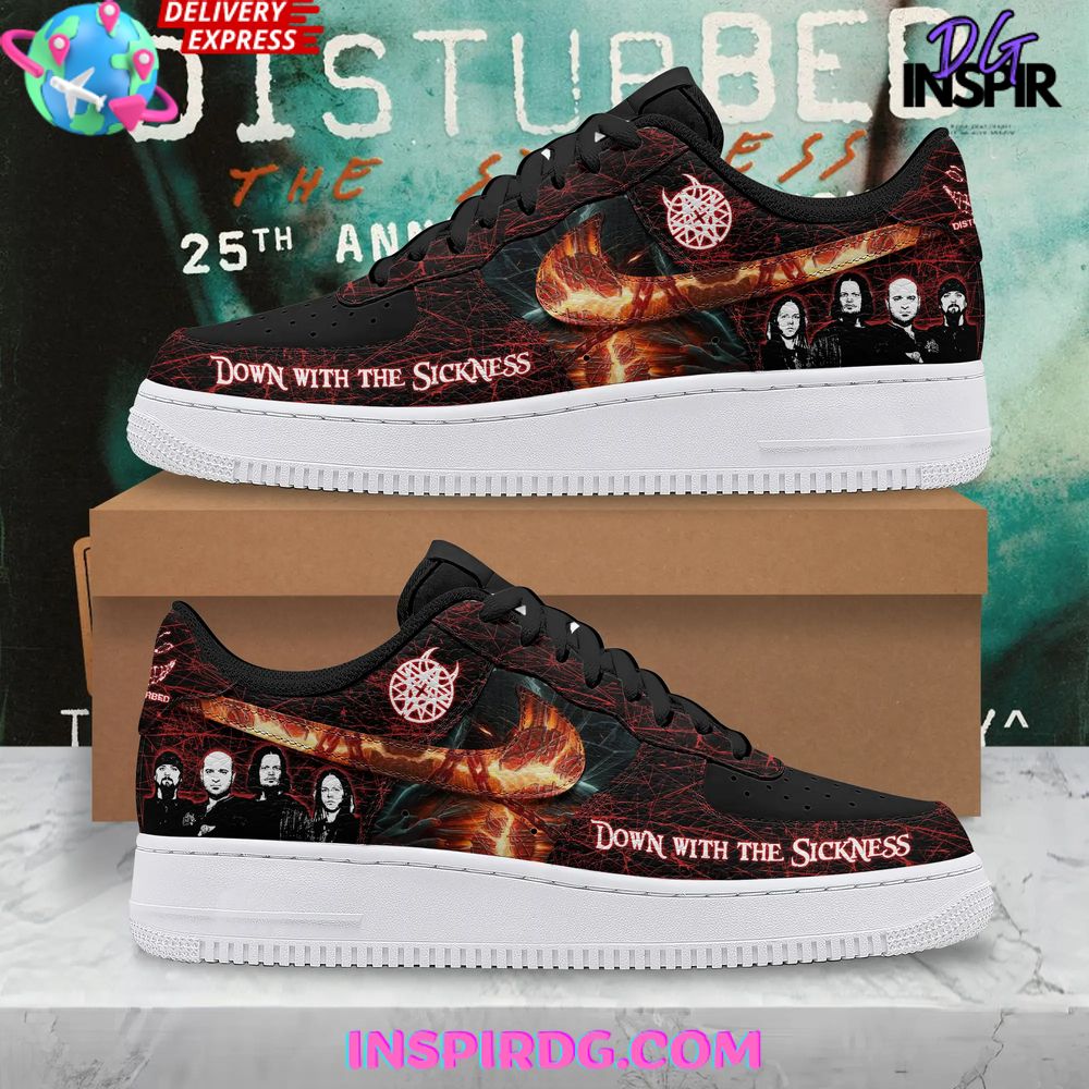 Disturbed Down with the Sickness 25th Anniversary Nike Air Force 1 InspirDG