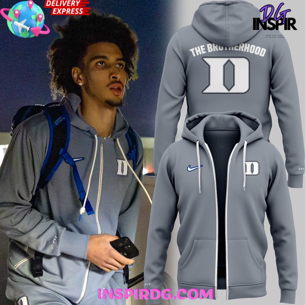 Duke Blue Devils The Brotherhood Special Grey Zip Hoodie InspirDG