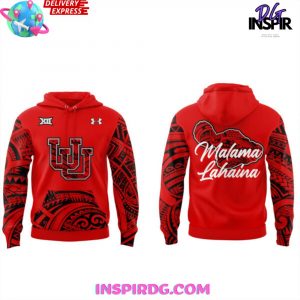 Utah Utes Malama Lahaina Special Red Hoodie