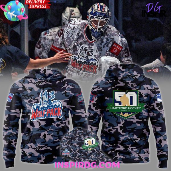 Hartford Wolf Pack 50th Anniversary Special Camo Hoodie