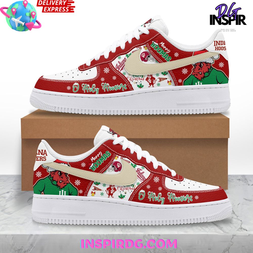 Indiana Hoosiers O Holy Hoosiers Christmas Edition Nike Air Force 1 Indiana Hoosiers O Holy Hoosiers Christmas Edition Nike Air Force 1