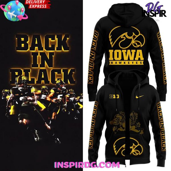Iowa Hawkeye Back In Black Special Zip Hoodie