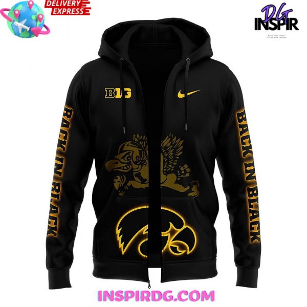 Iowa Hawkeye Back In Black Special Zip Hoodie