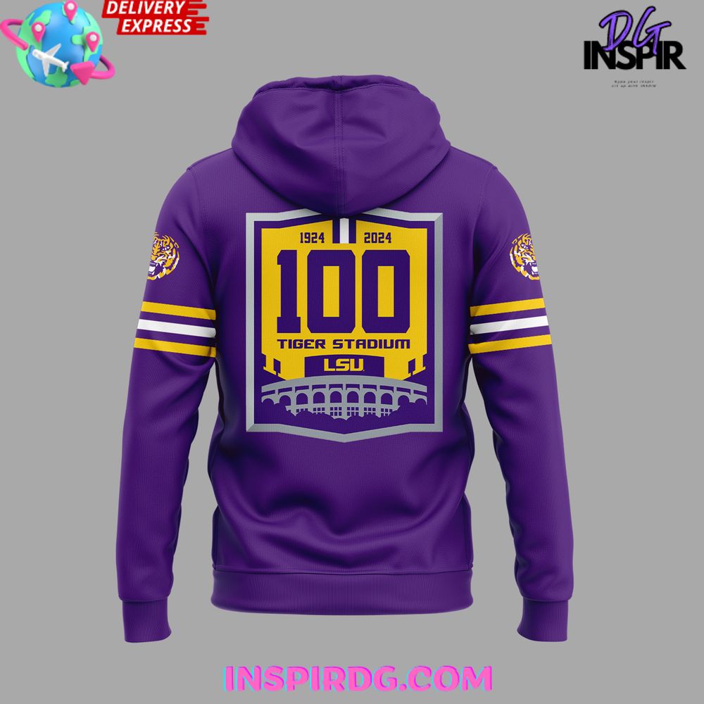 Purple and outlets Gold Tiger Stripe Unisex Hoodie, Football Fan Pullover Hoodie