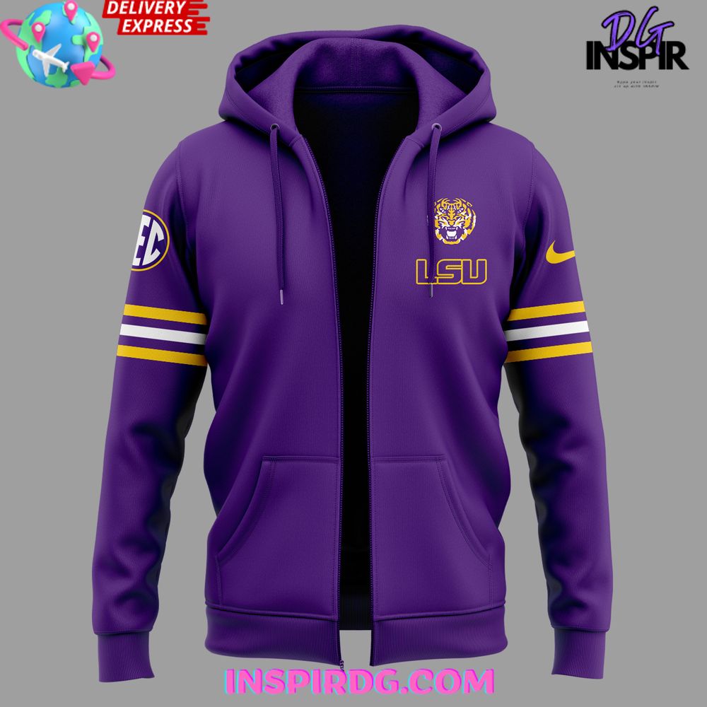 LSU Tigers 100 Tiger Stadium Special Purple Zip Hoodie InspirDG