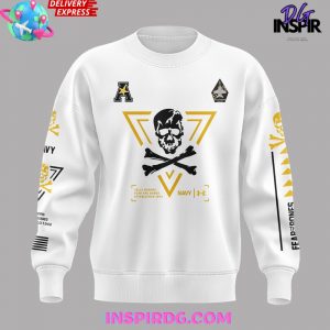 Navy Midshipmen Jolly Rogers Fear The Bones Special White Sweatshirt