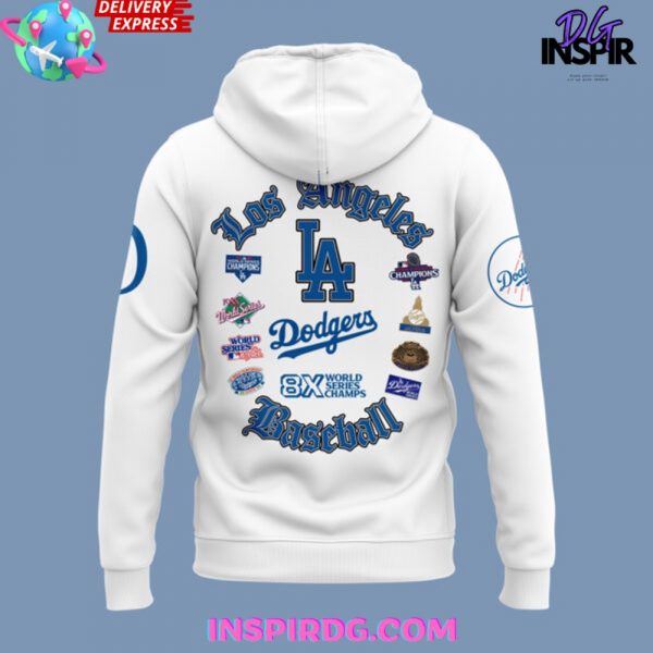 Los Angeles Dodgers 8-Time World Series Champions Special White Hoodie