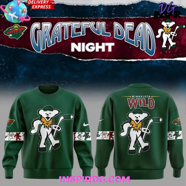 Minnesota Wild x Grateful Dead Night Special Edition Green Sweatshirt
