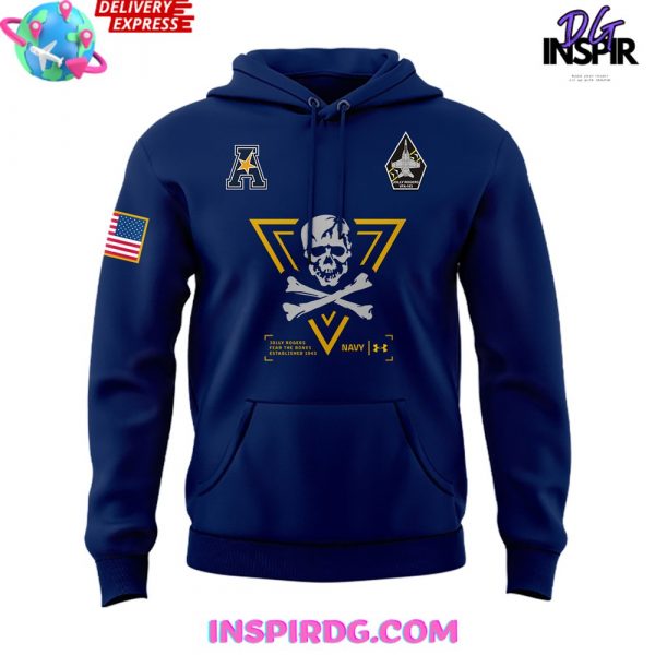 Navy Midshipmen Jolly Rogers Fear The Bones Special Blue Hoodie
