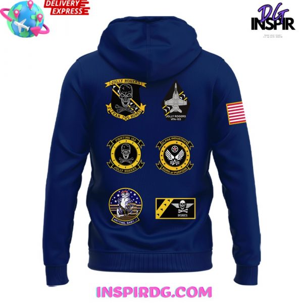 Navy Midshipmen Jolly Rogers Fear The Bones Special Blue Hoodie